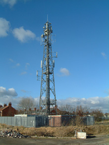 Cell site with blue sky